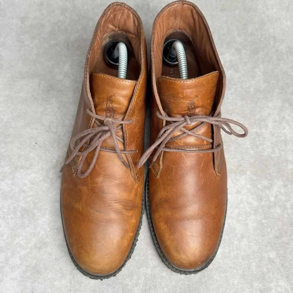 Polo Ralph Lauren Marlow-BO-CSL Men's Chukka Boots Leather Shoes Size 9D Brown
